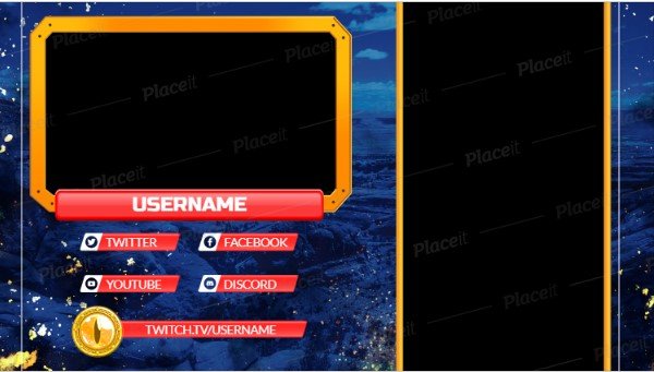 FREE overlay maker template for Twitch theme Vertical Moible Gaming