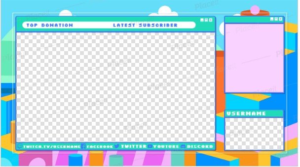 FREE overlay maker template for Twitch theme Webcams Designs