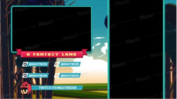 FREE overlay maker template for theme Fantasy Scenery Gaming