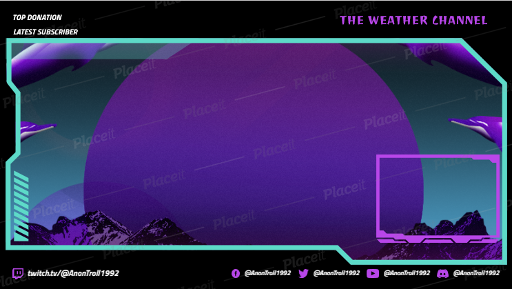 FREE overlay maker template for Twitch (theme: Weather Stream).