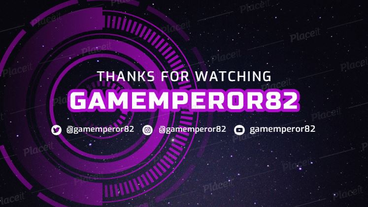 FREE thank you screen template for Twitch theme Gaming Emperor