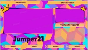 FREE webcam frame template for Twitch theme Colourful Pattern Webcams
