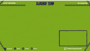 FREE in game scene template for Twitch and Youtube (theme: Slasher team green background).