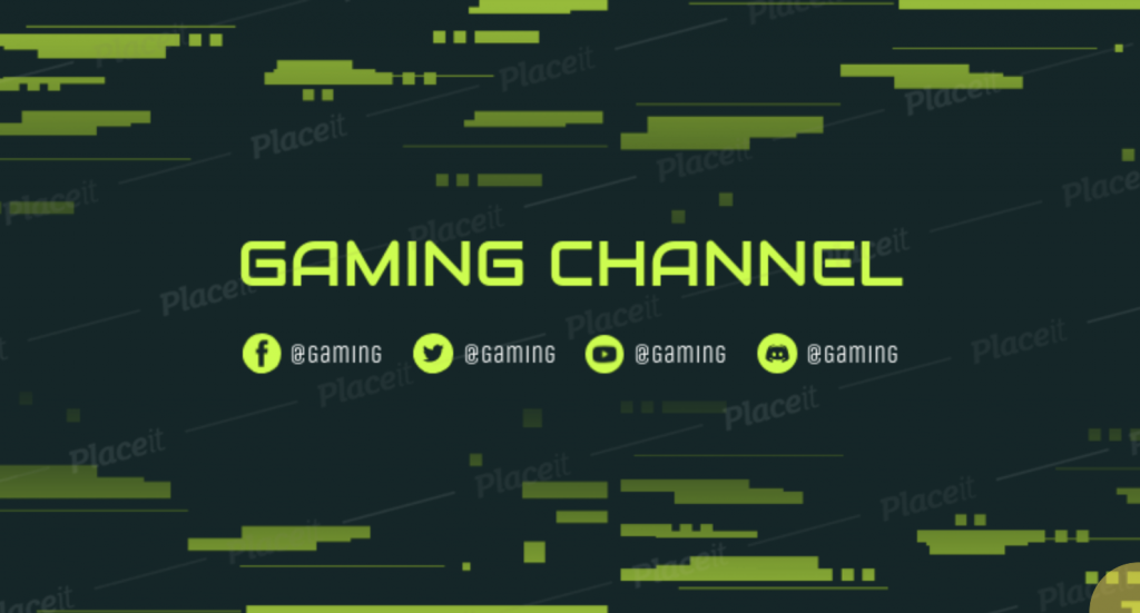 FREE channel banner template for Twitch (theme: Gaming Sci Fi).