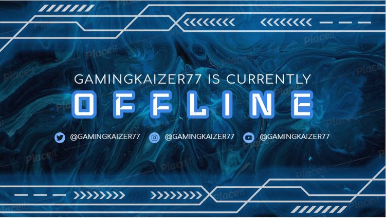 FREE channel banner template for Twitch theme Gaming Offline