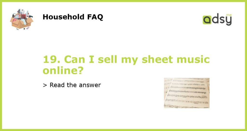 19. Can I sell my sheet music online featured