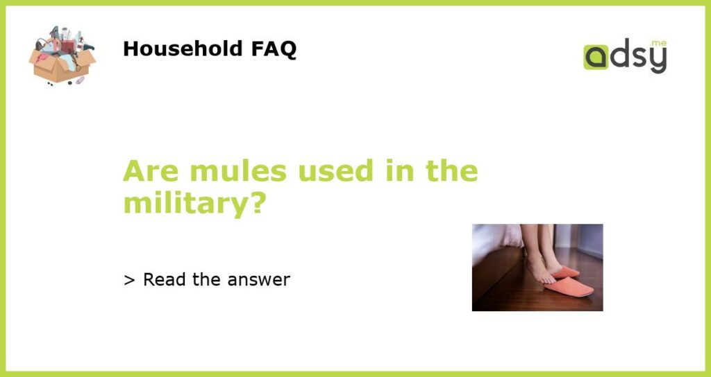Are mules used in the military featured