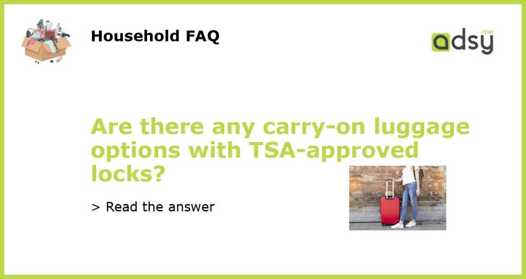 Are there any carry on luggage options with TSA approved locks featured