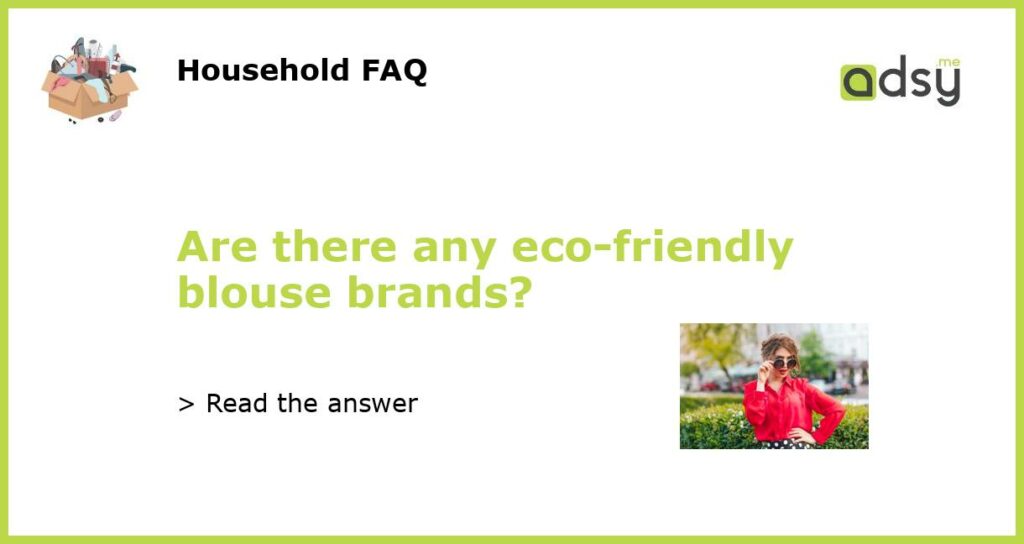 Are there any eco friendly blouse brands featured