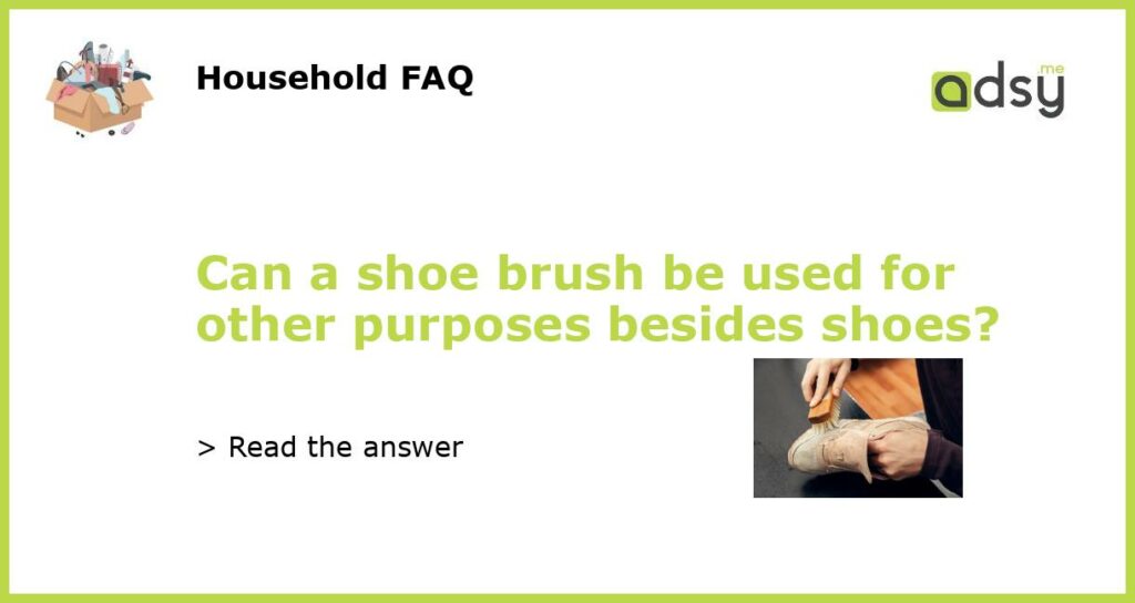 Can a shoe brush be used for other purposes besides shoes featured