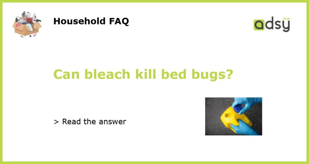 Can bleach kill bed bugs featured