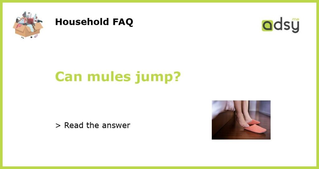 Can mules jump?