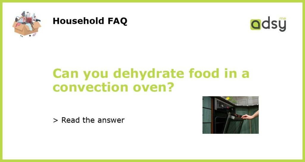 Can you dehydrate food in a convection oven featured