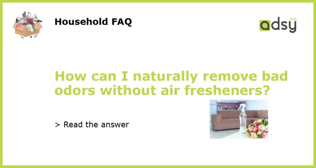 How can I naturally remove bad odors without air fresheners?