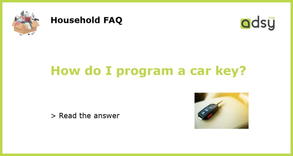 How do I program a car key featured