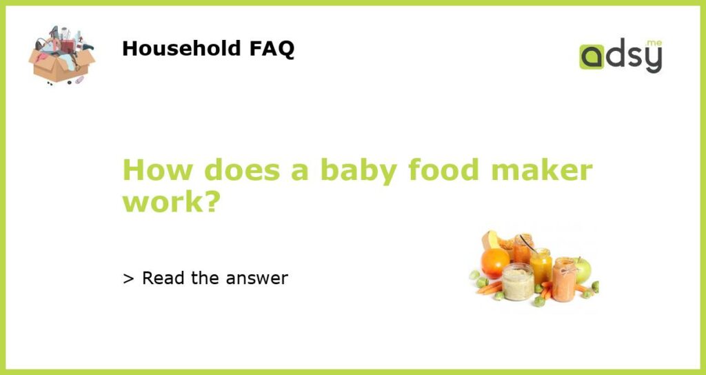 How does a baby food maker work featured