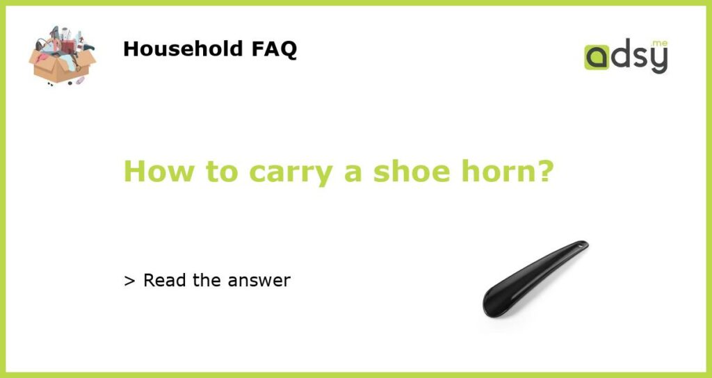 How to carry a shoe horn featured