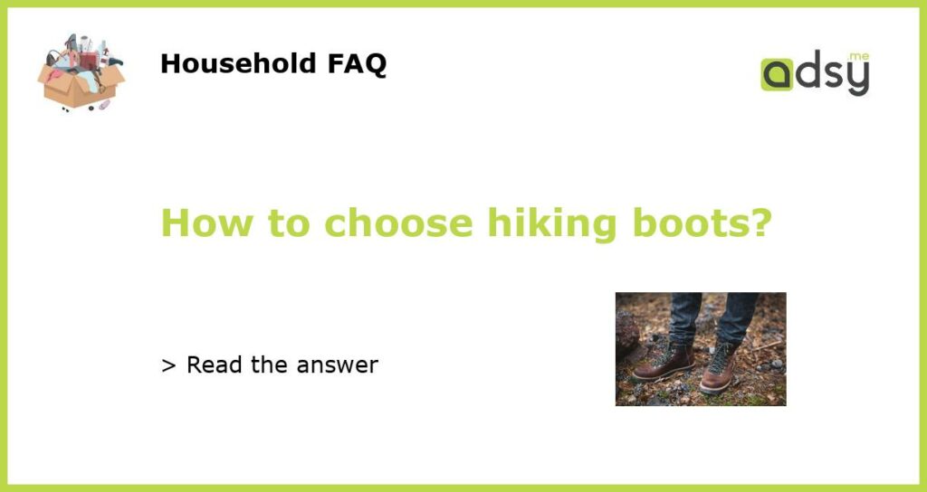 How to choose hiking boots featured