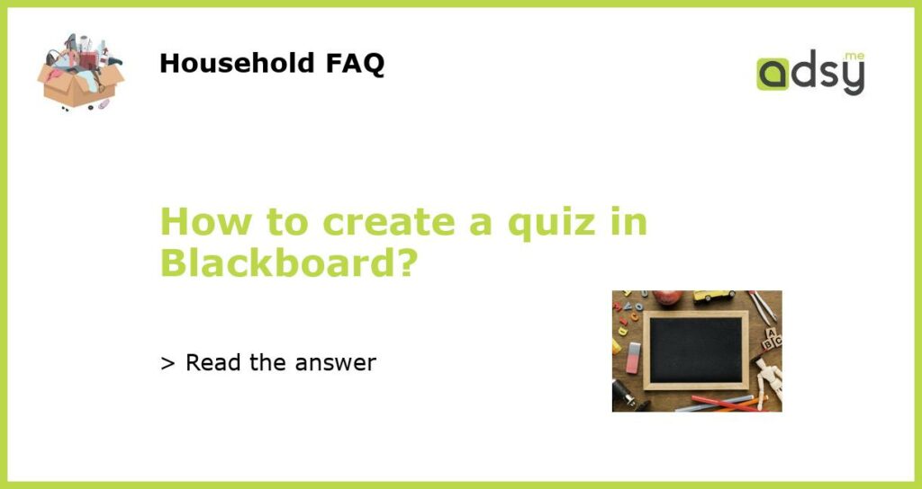 How to create a quiz in Blackboard featured