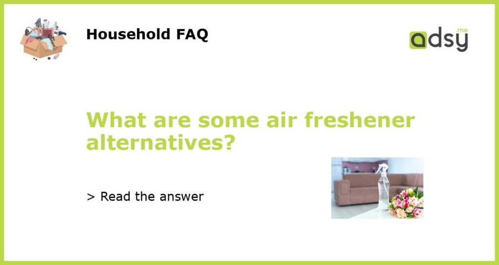 What are some air freshener alternatives featured