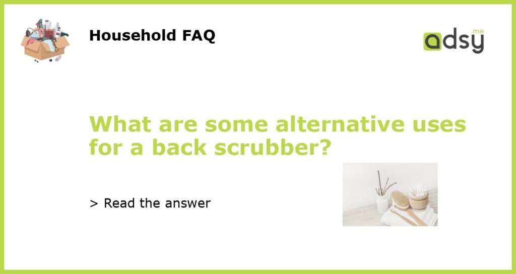 What are some alternative uses for a back scrubber?