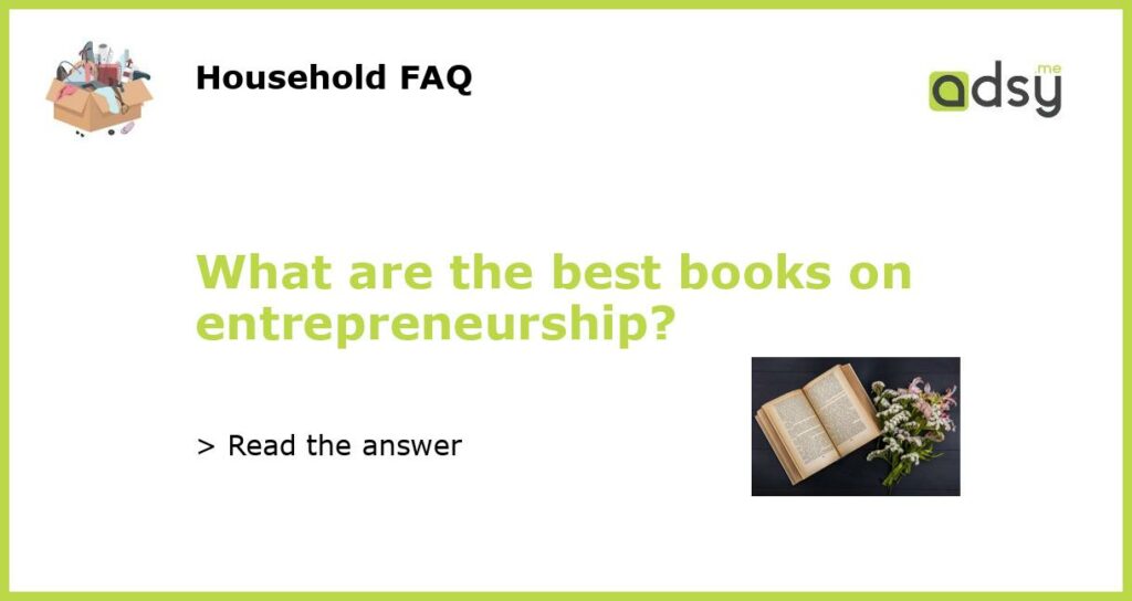 What are the best books on entrepreneurship featured