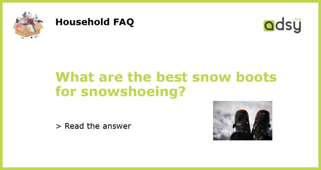 What are the best snow boots for snowshoeing?
