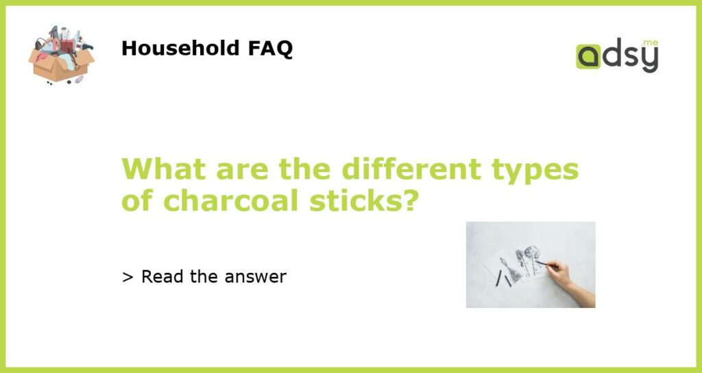 What are the different types of charcoal sticks featured