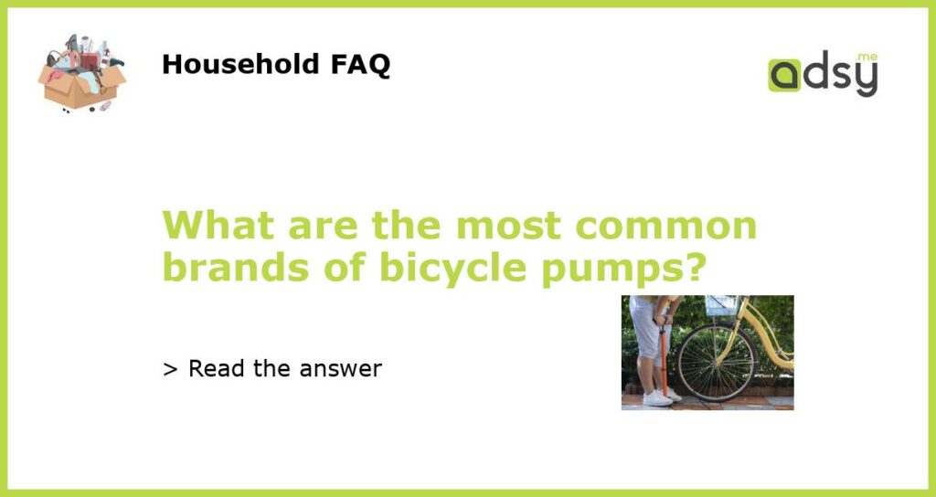 What are the most common brands of bicycle pumps featured