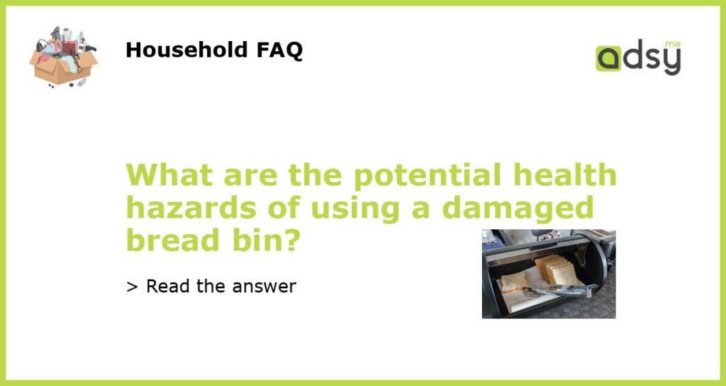 What are the potential health hazards of using a damaged bread bin featured