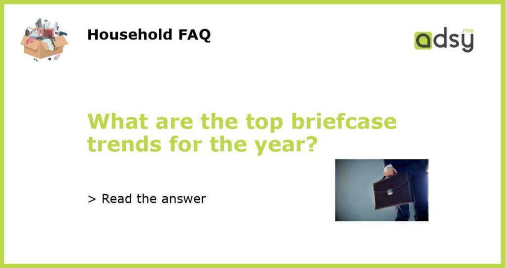 What are the top briefcase trends for the year featured