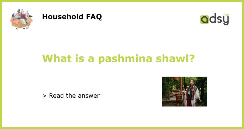 What is a pashmina shawl featured