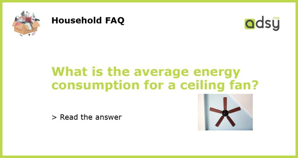 What is the average energy consumption for a ceiling fan?