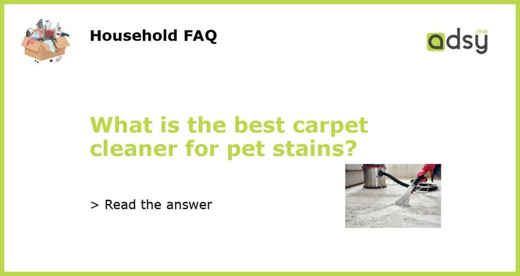 What is the best carpet cleaner for pet stains featured