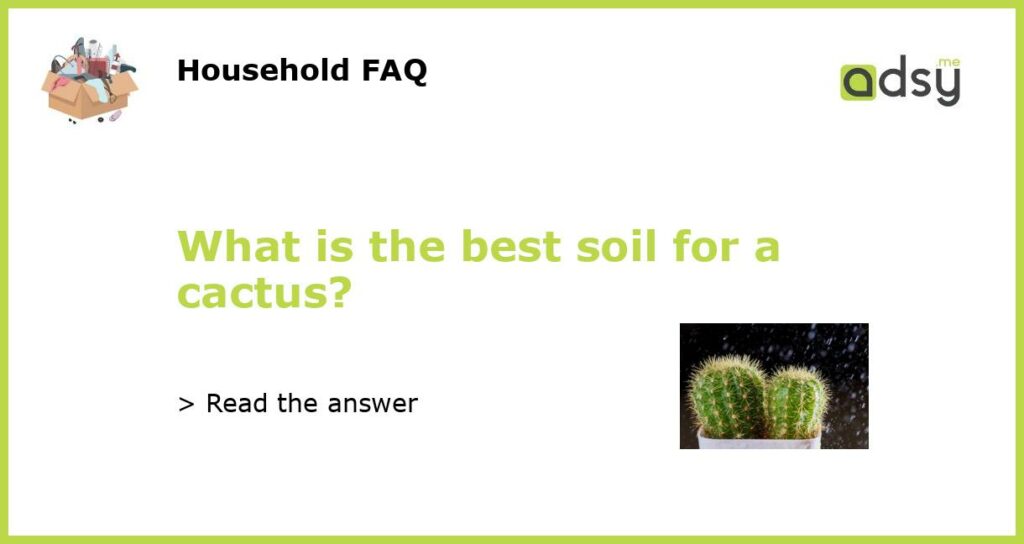 What is the best soil for a cactus featured