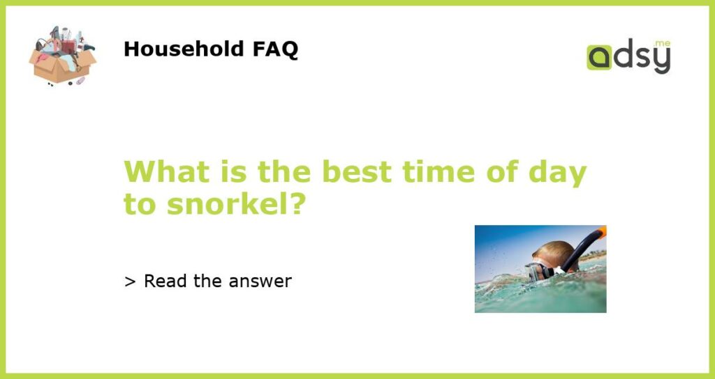 What is the best time of day to snorkel featured