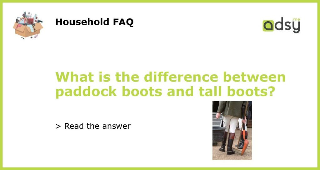 What is the difference between paddock boots and tall boots featured