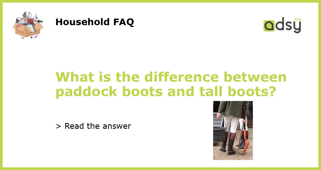 What is the difference between paddock boots and tall boots?