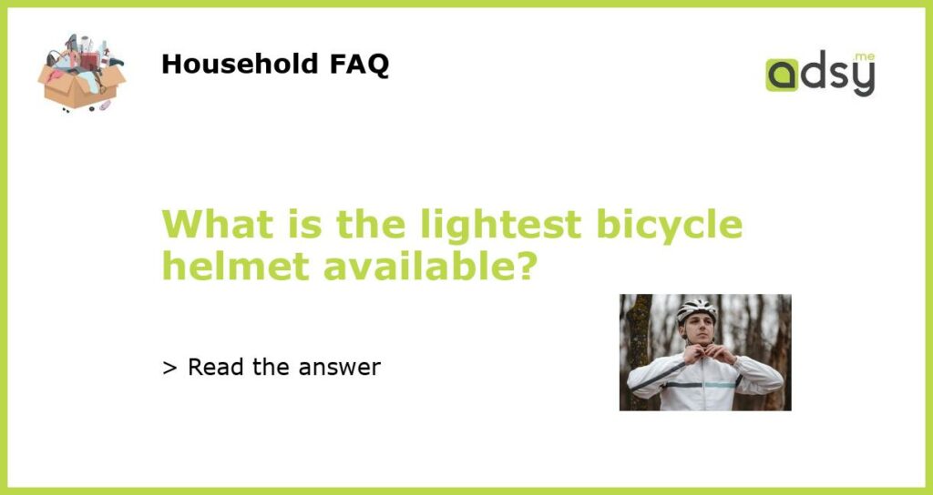 What is the lightest bicycle helmet available featured
