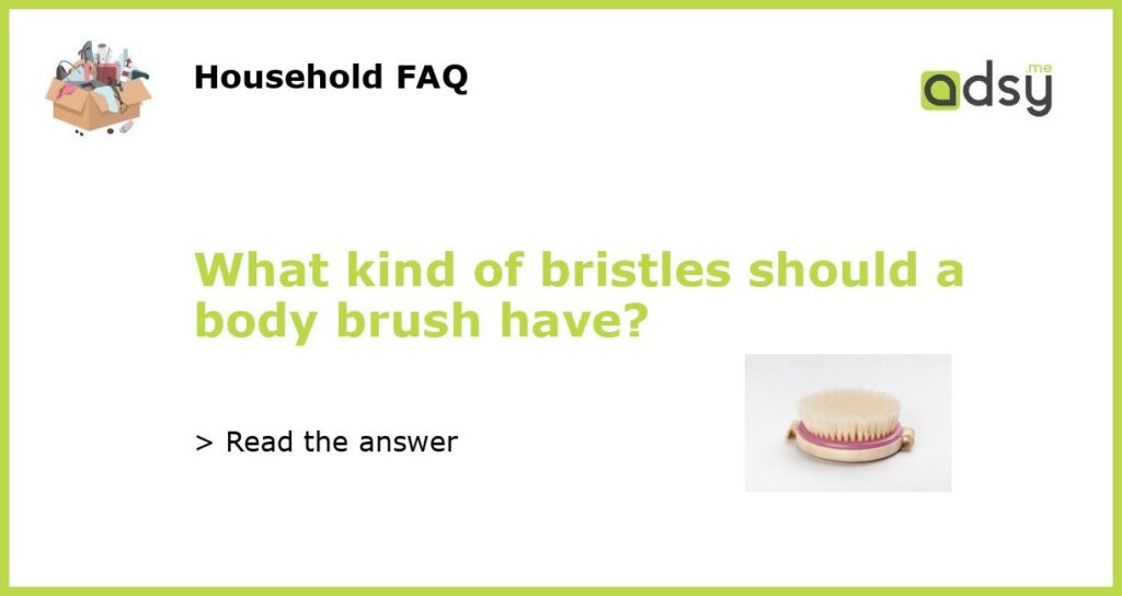 What kind of bristles should a body brush have featured