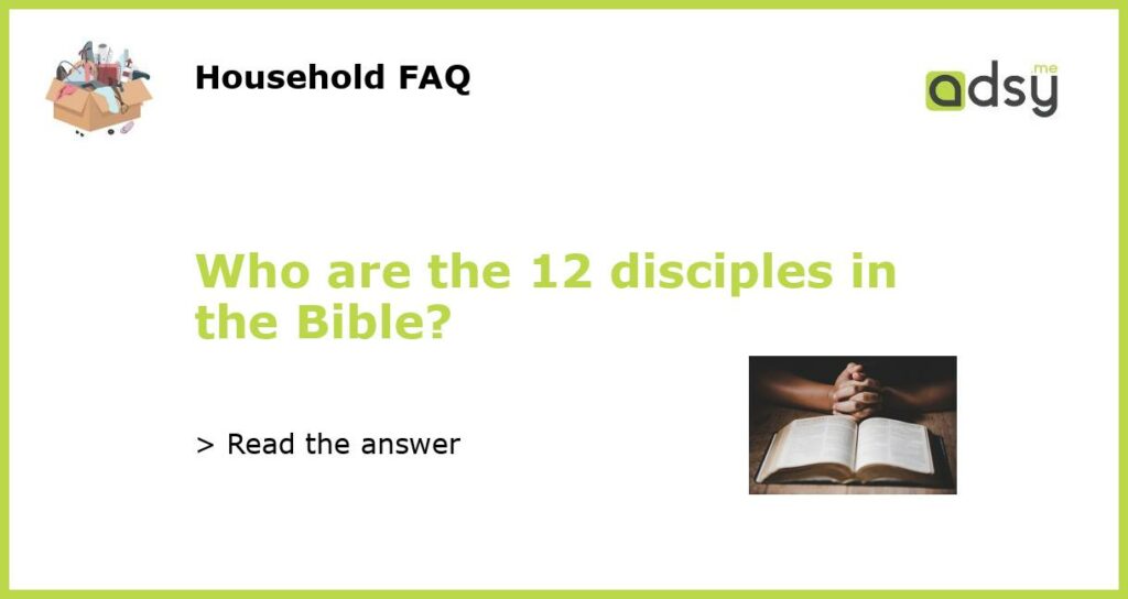 Who are the 12 disciples in the Bible featured