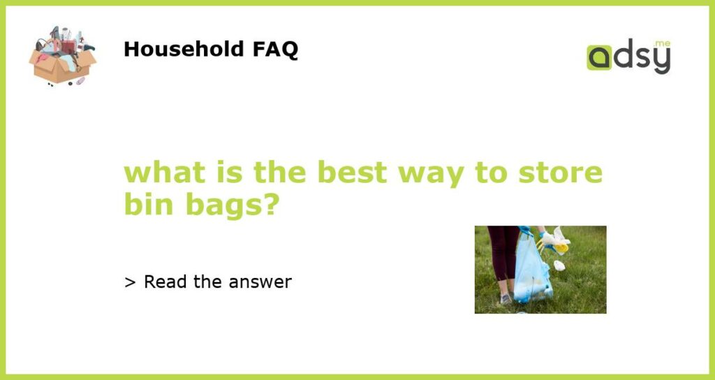 what is the best way to store bin bags?