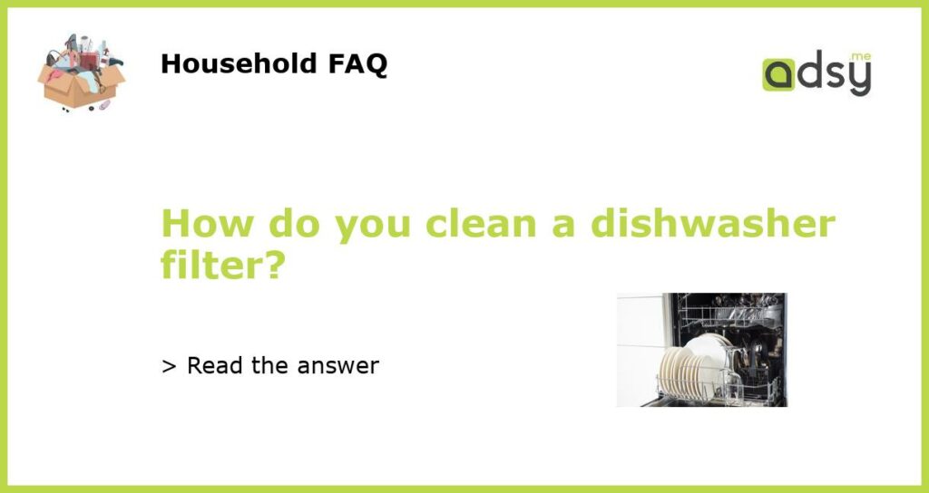 How do you clean a dishwasher filter?