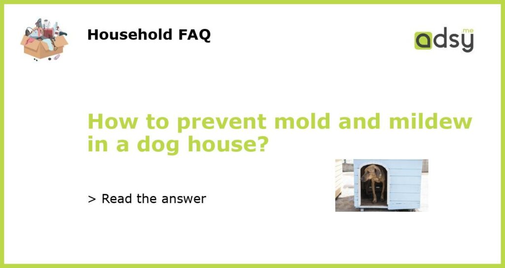 How to prevent mold and mildew in a dog house featured