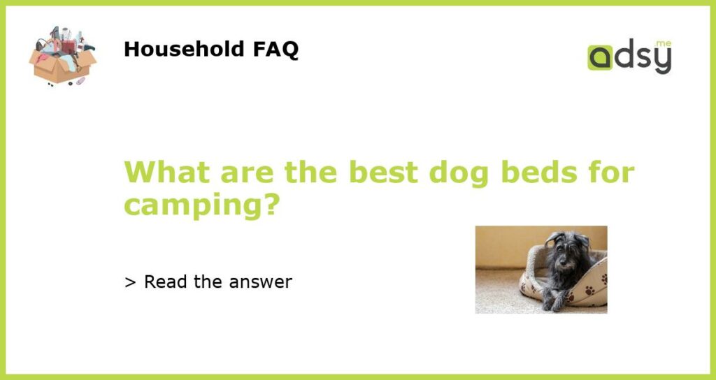 What are the best dog beds for camping featured