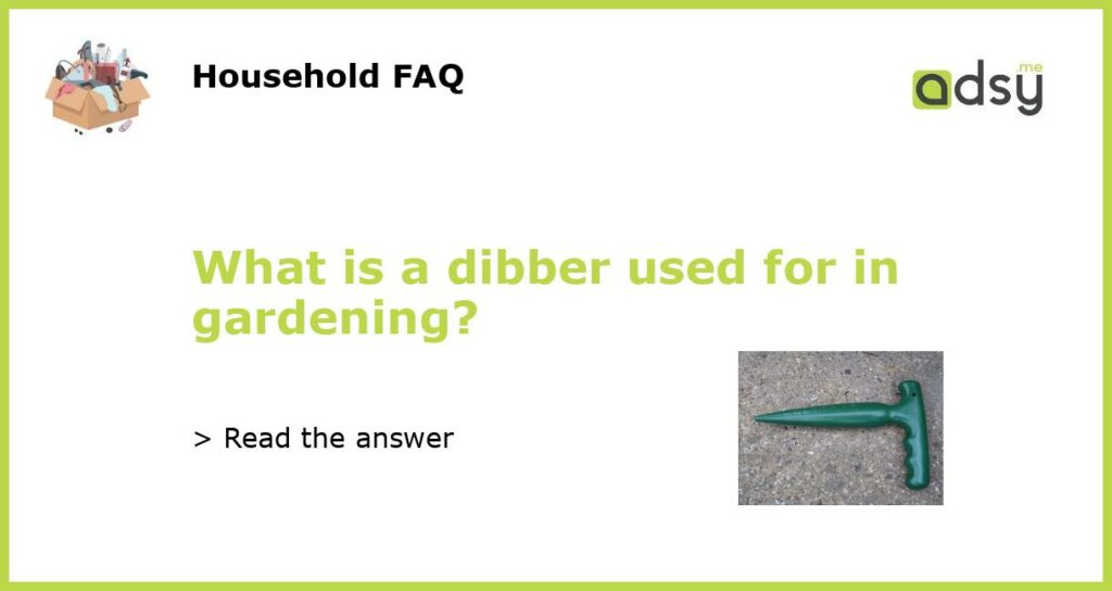 What is a dibber used for in gardening featured