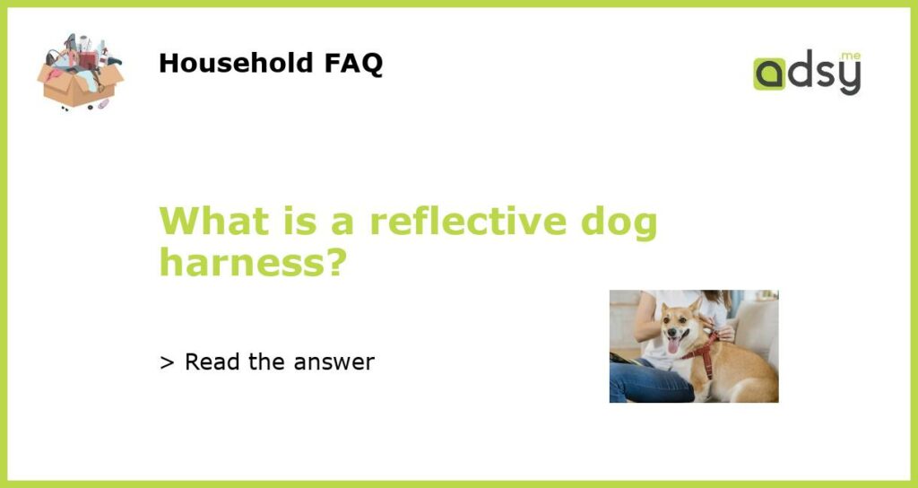 What is a reflective dog harness?