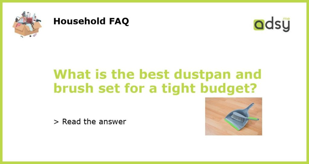 What is the best dustpan and brush set for a tight budget featured