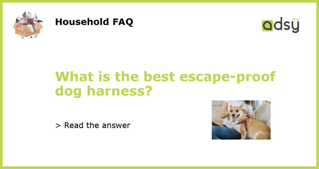 What is the best escape proof dog harness featured