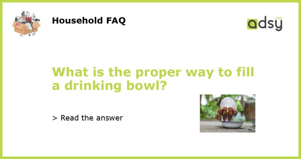 What is the proper way to fill a drinking bowl featured